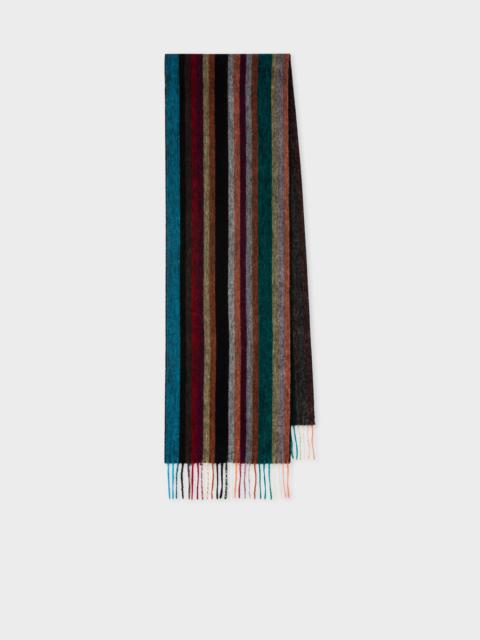 Muted 'Signature Stripe' Cashmere-Blend Scarf