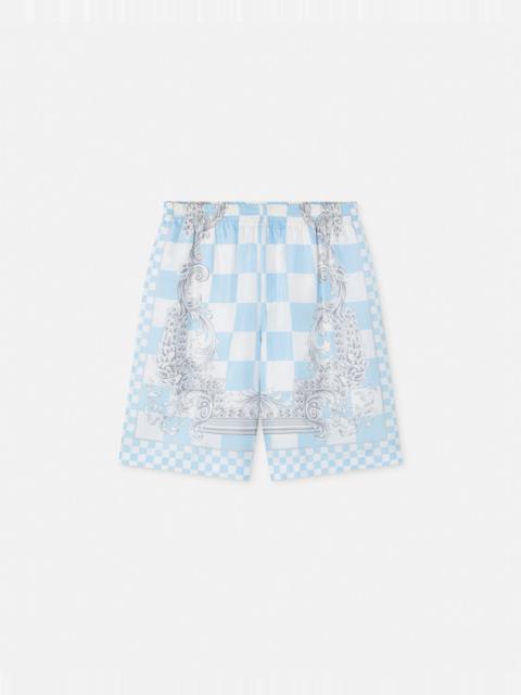 Medusa Contrasto Silk Shorts