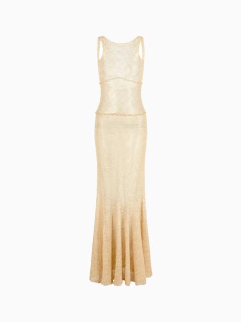 LONG DRESS IN A LUREX KNIT WITH SEQUINS