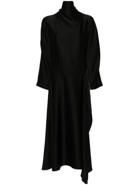 asymmetric fluid midi dress