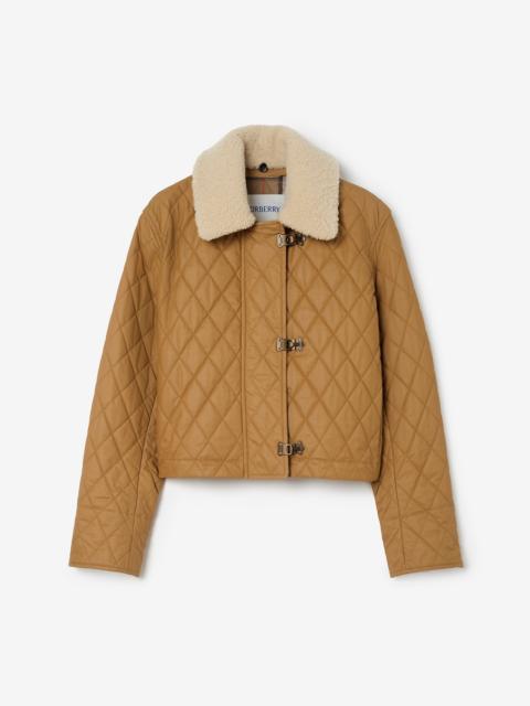 Shearling Collar Quilted Cotton Howle Jacket