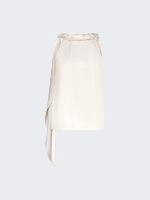 Wilma Twisted Collar Top Ivory