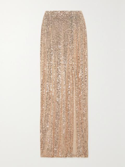 Sequined Tulle Maxi Skirt