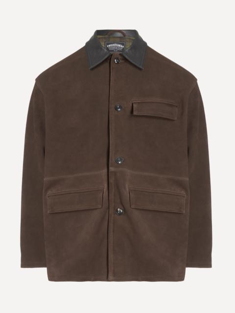 Dark Brown Suede French Car Coat