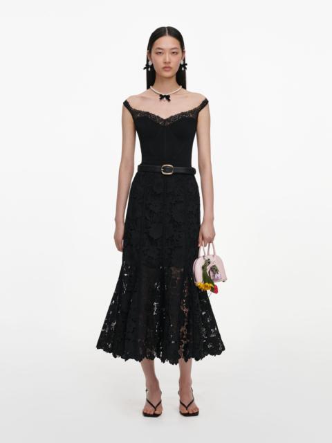 Black Lace Midi Skirt