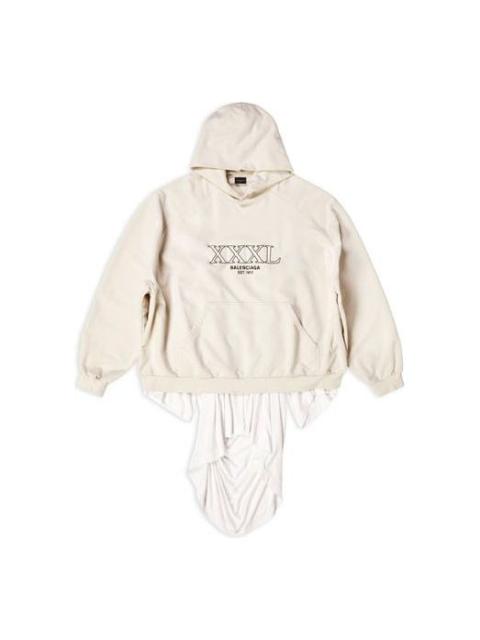 Balenciaga XXXL Patched T-Shirt Hoodie Oversized 'Ecru' 720406TNVD99784