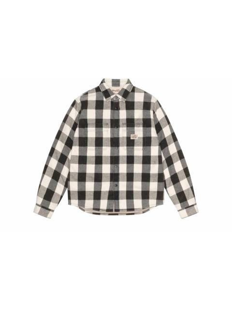 Stussy Sherpa Lined Buffalo Plaid Shirt Bone