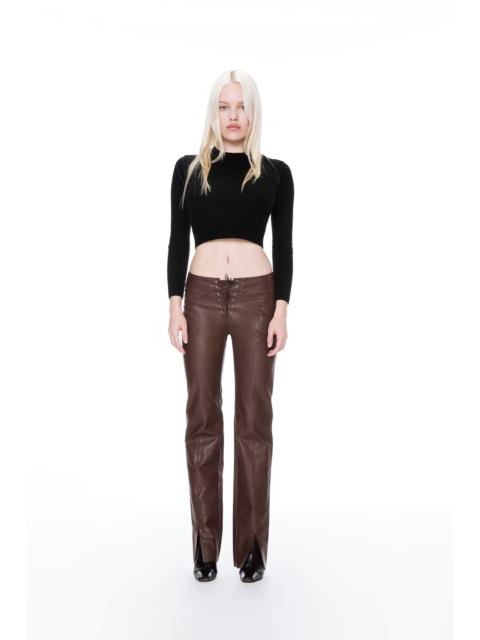 ELEMENT LACE UP PANT - BROWN VEGAN LEATHER