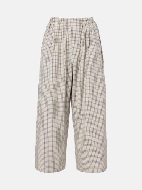 White Label Meadow checked cotton wide-leg pants
