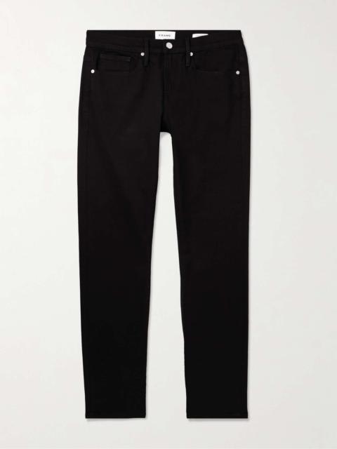 Straight-Leg Cotton-Blend Trousers