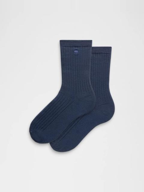 Unisex Ribbed Cotton-Blend Crew Socks