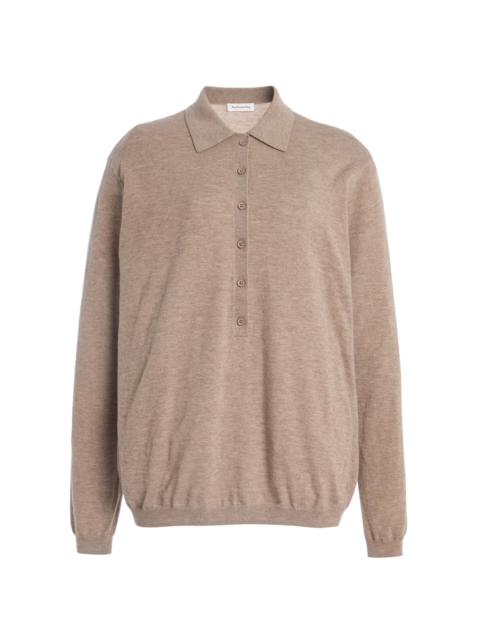 Tala Knit Wool-Blend Polo Shirt taupe