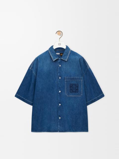 Short sleeve shirt in denim