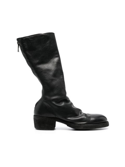 zip-up calf boots