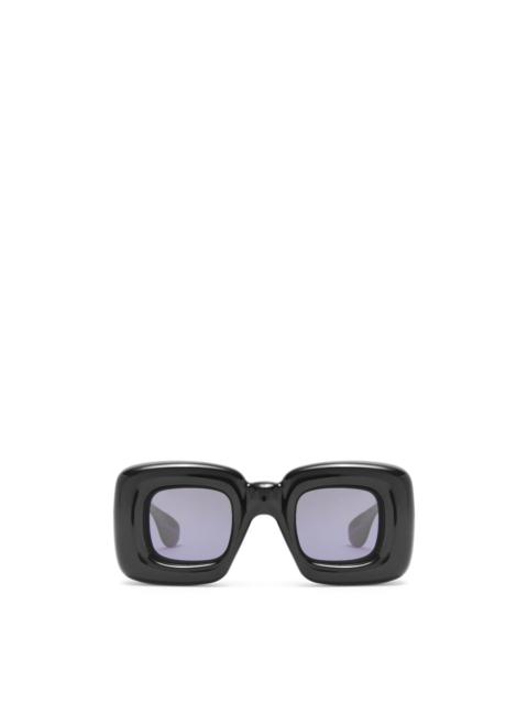 Inflated rectangular sunglasses in acetate