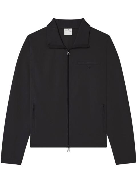 Interlock zip-up shirt jacket