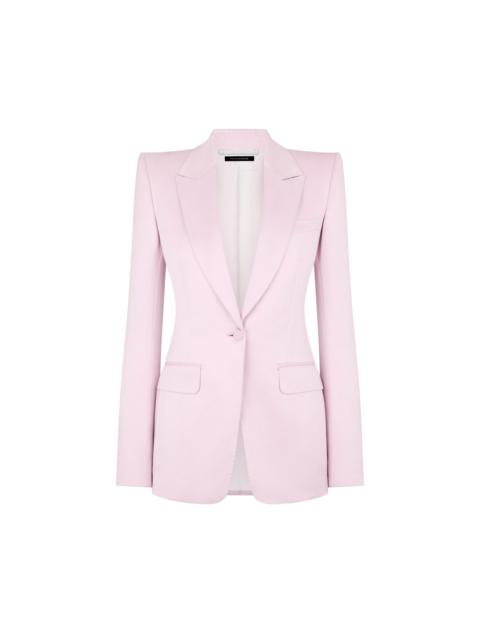 WASHED COTTON SILK BLEND DUCHESSE SINGLE BREASTED JACKET