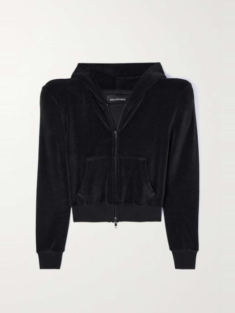 Cotton-velvet hoodie