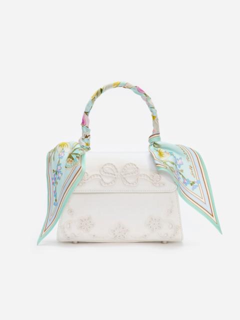 Cream Linen Mint Floral Mini Bag