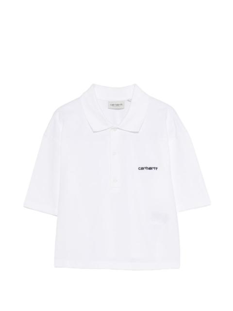 logo-embroidered polo top