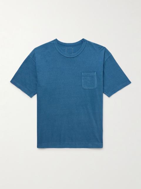 Jumbo Garment-Dyed Cotton-Jersey T-Shirt Light blue