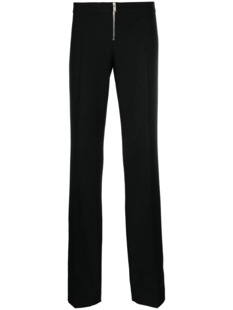 low-rise wool slim trousers