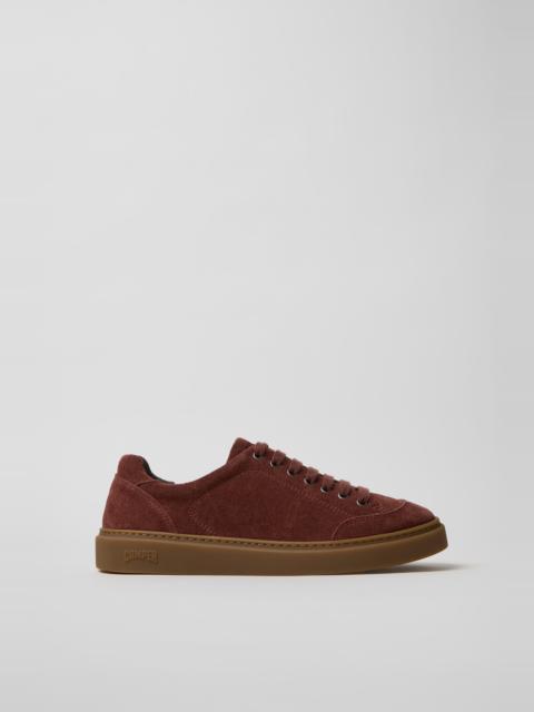Burgundy Suede Sneakers for Men.