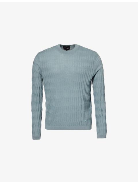 Embossed Regular-Fit Wool Jumper