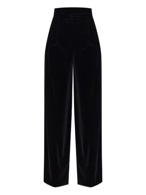 pleated velvet trousers