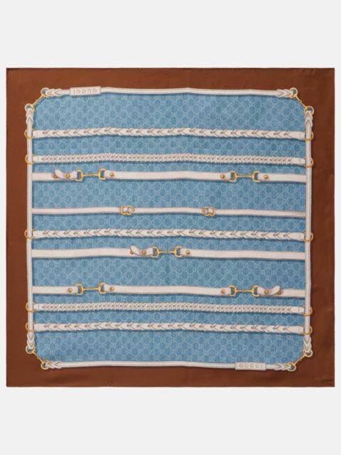 Horsebit silk twill scarf