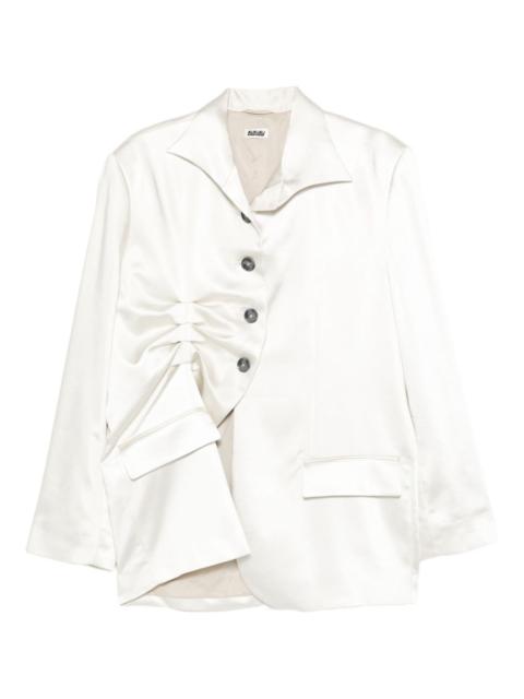 ruched pocket blazer