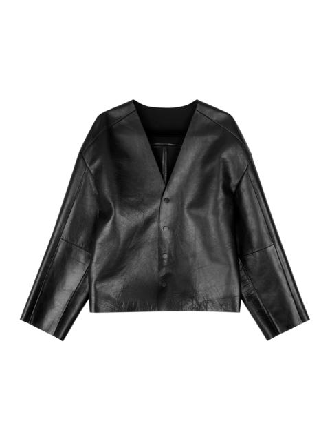 MINIMAL LEATHER JACKET BLACK LEATHER