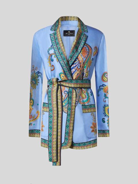 SILK TWILL WRAPAROUND JACKET