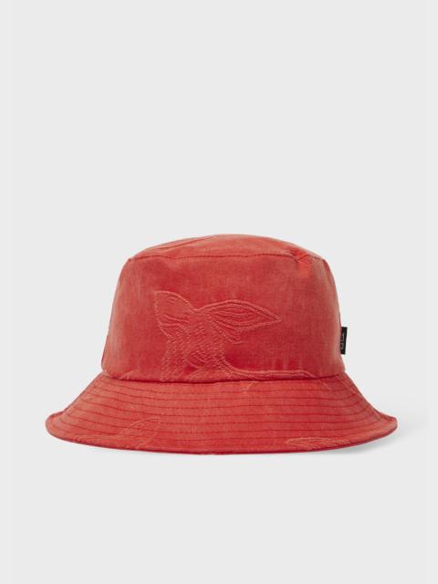 Coral 'Flying Fish' Cotton Bucket Hat