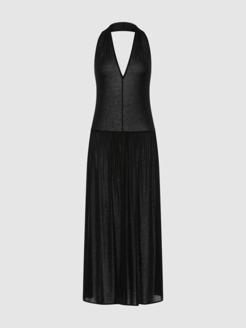 Fluid Jersey Halter Dress - Black