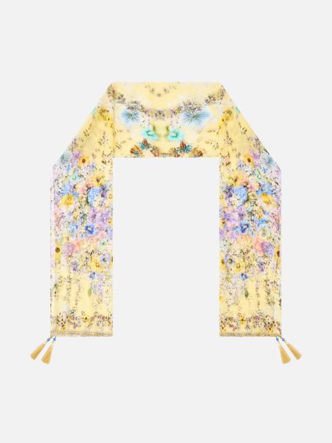 LONG SILK CRINKLE CHIFFON SCARF