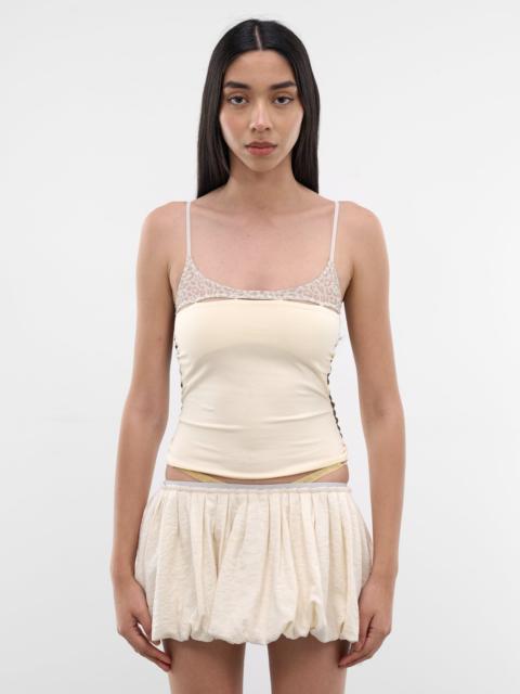 Bone Leopard Cut-Out Tank Top