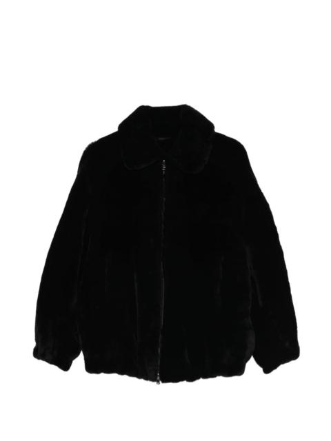 Plush bomber jacket
