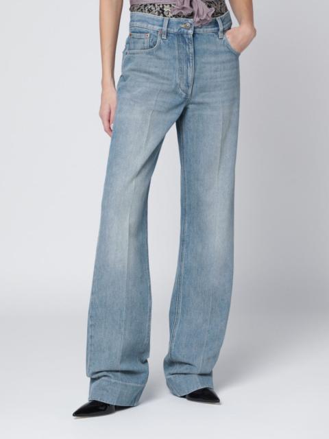 Light blue washed-effect jeans