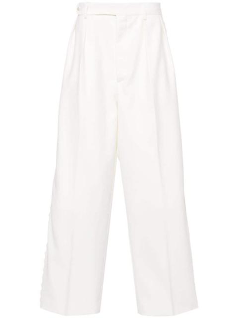 lace-trim tapered trousers