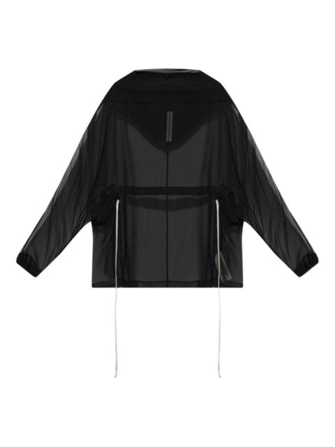 semi-sheer silk hoodie