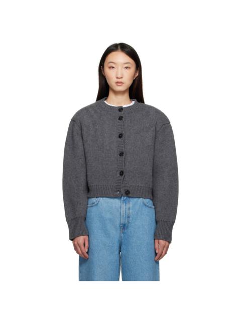 Gray Statement Shoulder Cardigan