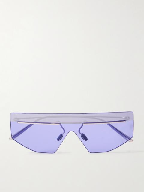 D-frame Silver-tone Sunglasses