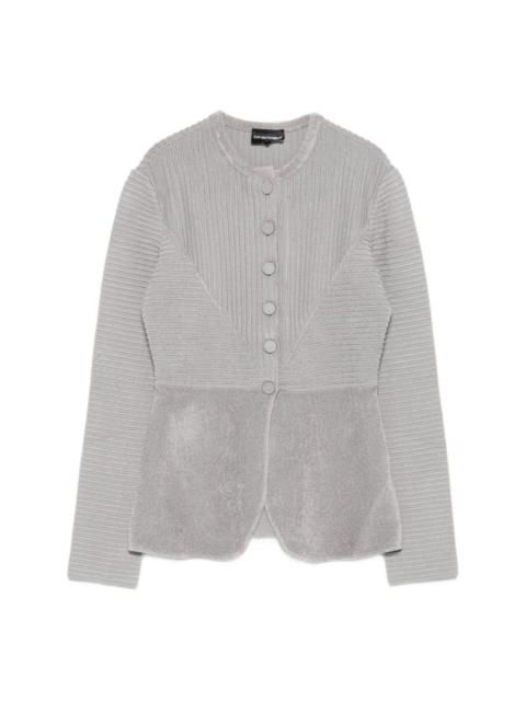 Buttoned crewneck jacket