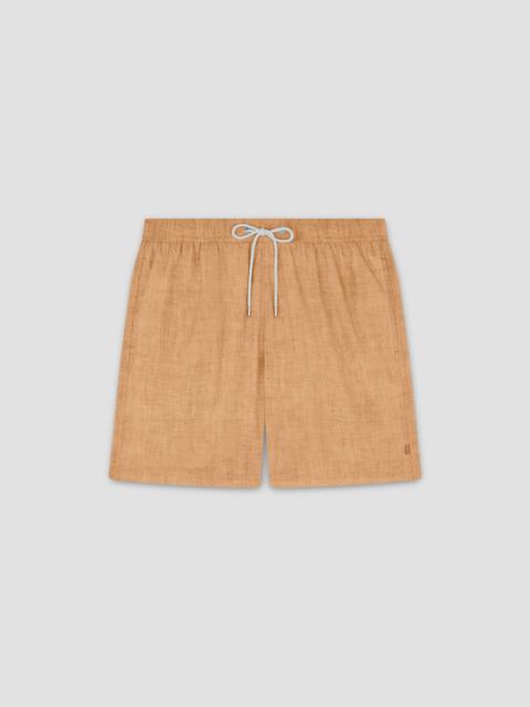 SWIM SHORTS WITH LINEN-EFFECT PRINT