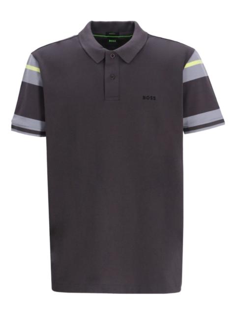 striped-detail polo shirt