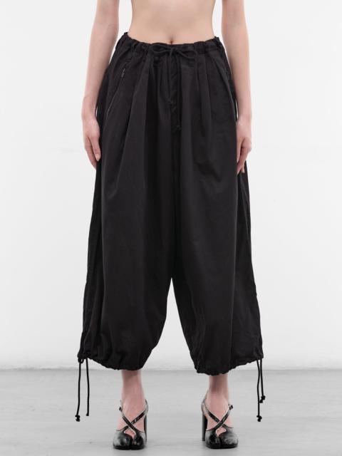 Black 3-Tucks Pleated Baggy Trousers