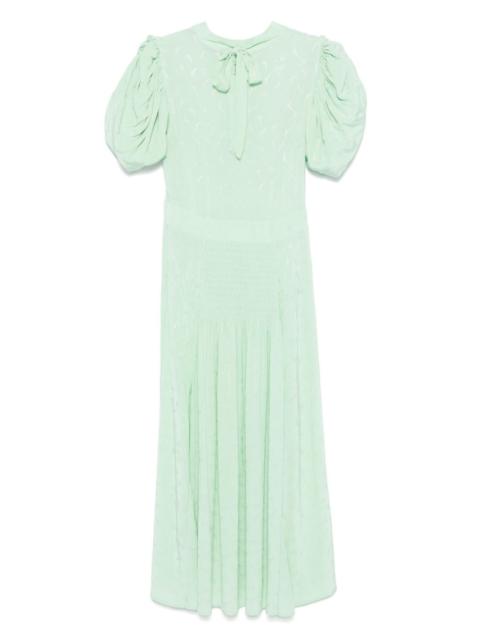 floral-jacquard midi dress