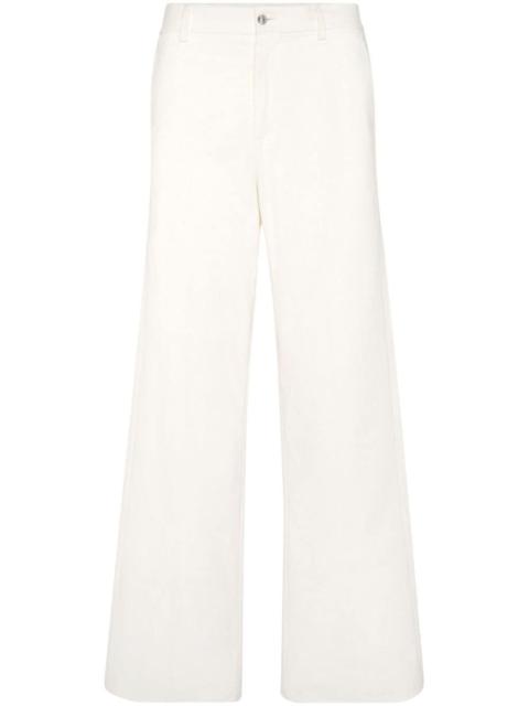 wide-leg velvet trousers