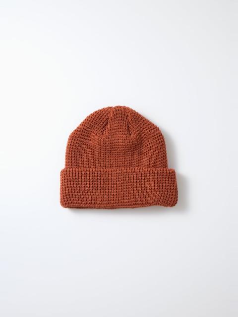 ROTOTO - COTTON WAFFLE KNIT WATCH CAP - TERRACOTTA